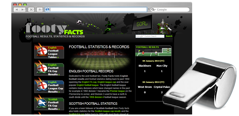 Football Statistics website design