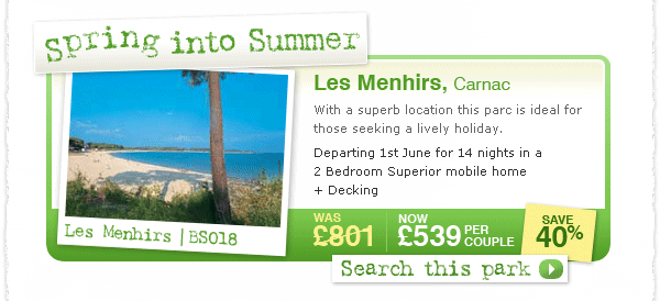 Les Menhirs, Carnac, save 40%