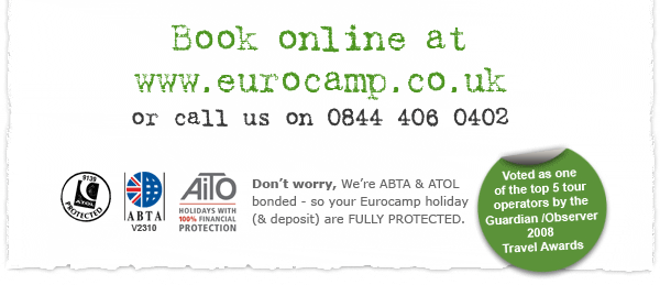 book online at www.eurocamp.co.uk