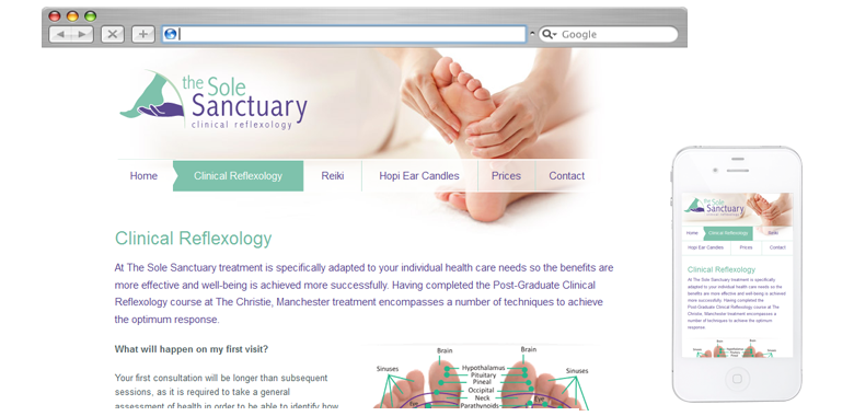 reflexology responsive website