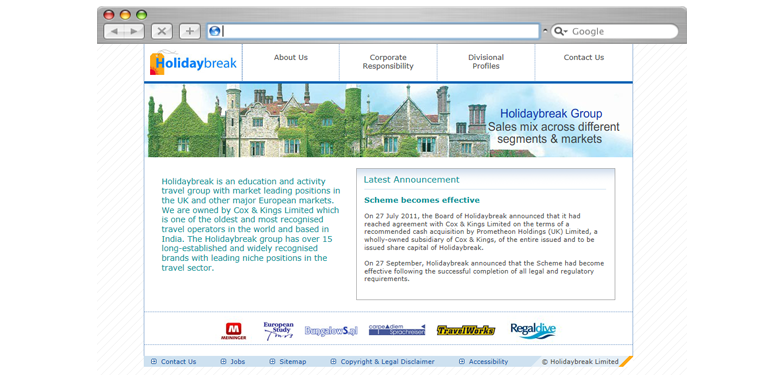 holidaybreak website design