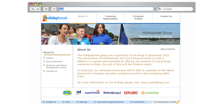 holidaybreak corporate website