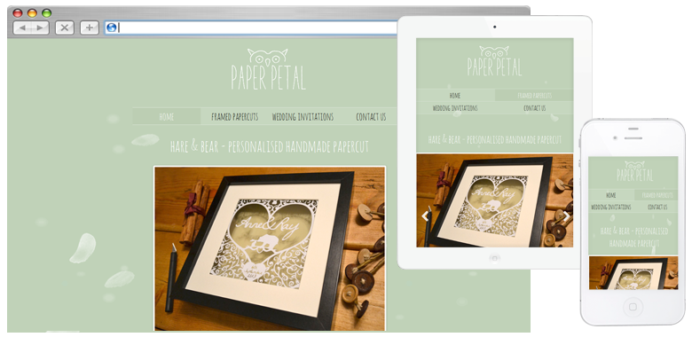 Paper Petal subpage design