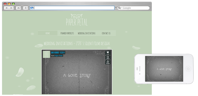 Paper Petal video page design